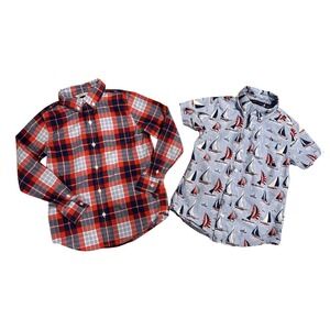Janie And Jack Boys Size 6 Clothing Lot Of 2- Long And Short Sleeved Shirts